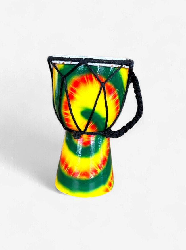 Jamaica Rasta Hand-Painted Djembe Drum Souvenir