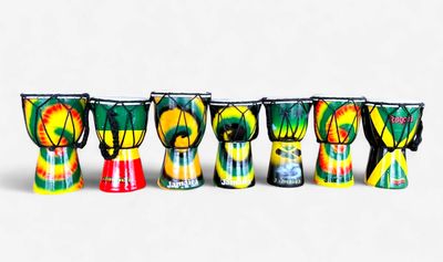 Jamaica Rasta Hand-Painted Djembe Drum Souvenir
