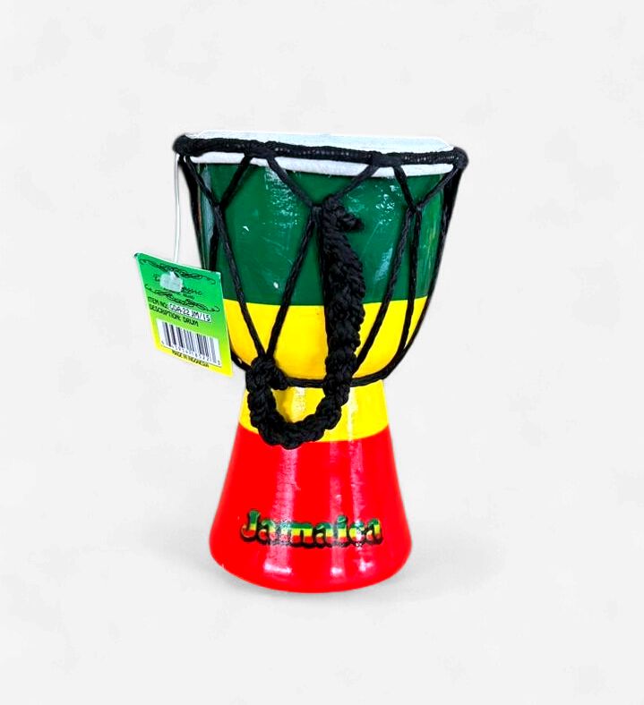 Jamaica Rasta Hand-Painted Djembe Drum Souvenir