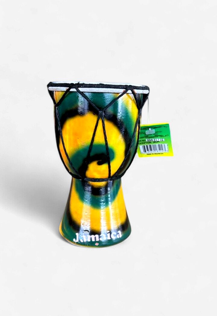 Jamaica Rasta Hand-Painted Djembe Drum Souvenir