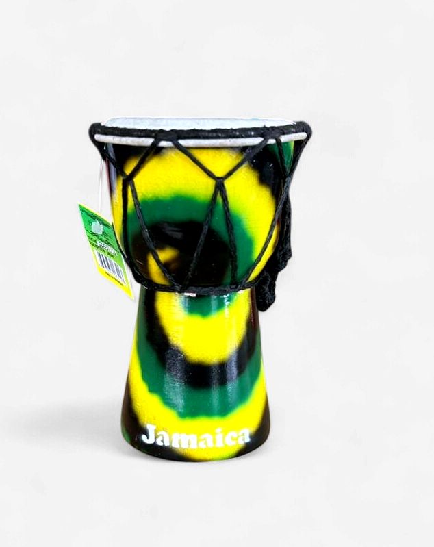 Jamaica Rasta Hand-Painted Djembe Drum Souvenir
