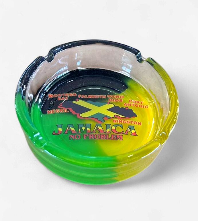 Island Vibes Rasta Glass Ashtray