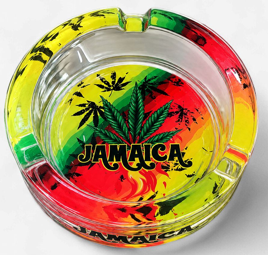 Jamaica Souvenir Glass Ashtray