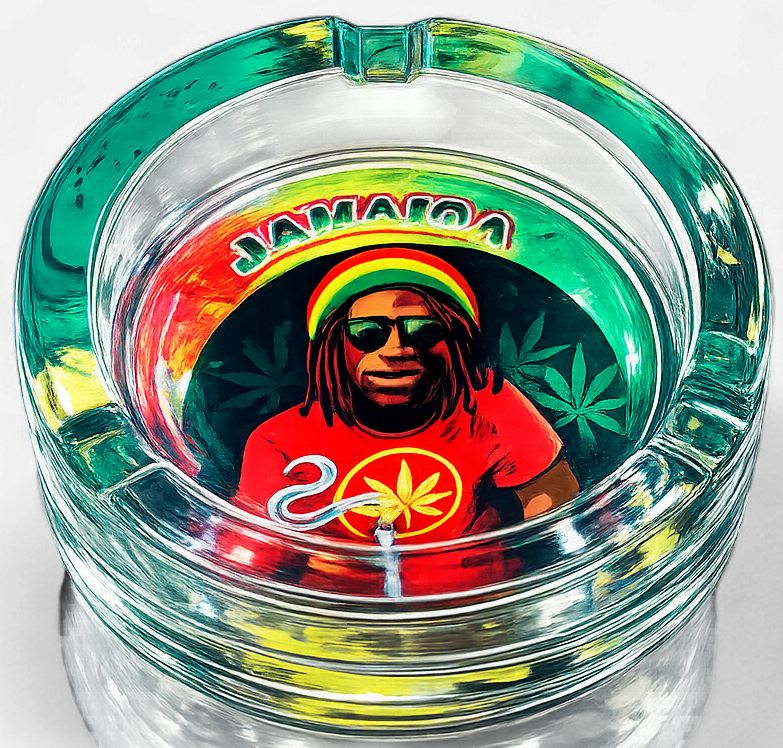 Jamaica Souvenir Glass Ashtray