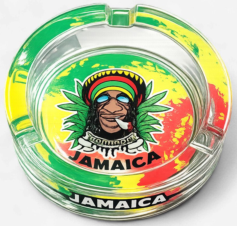 Jamaica Souvenir Glass Ashtray