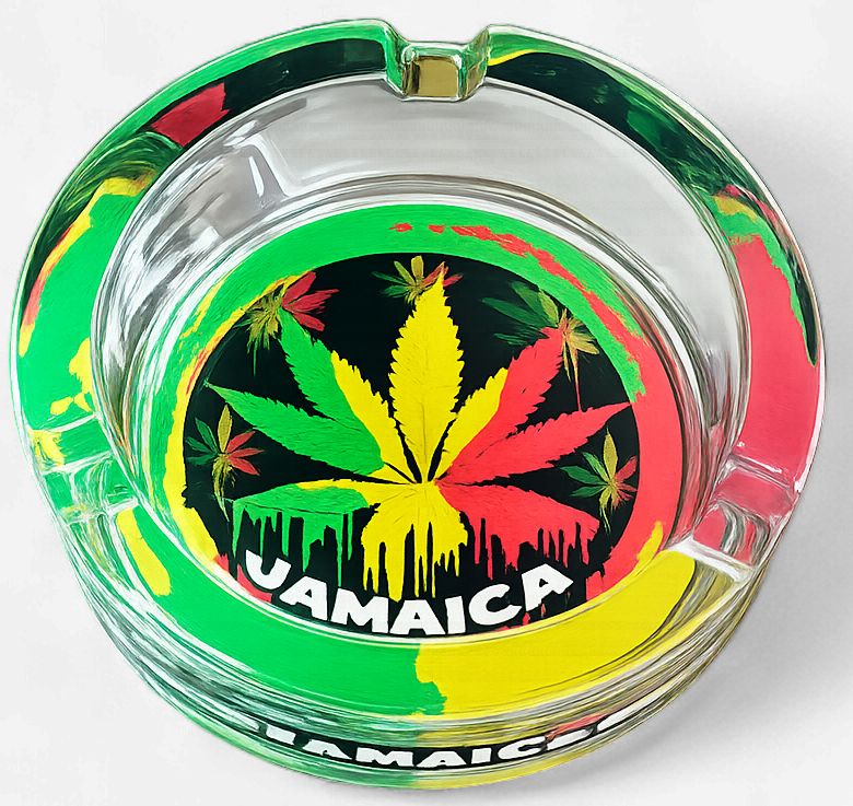 Jamaica Souvenir Glass Ashtray