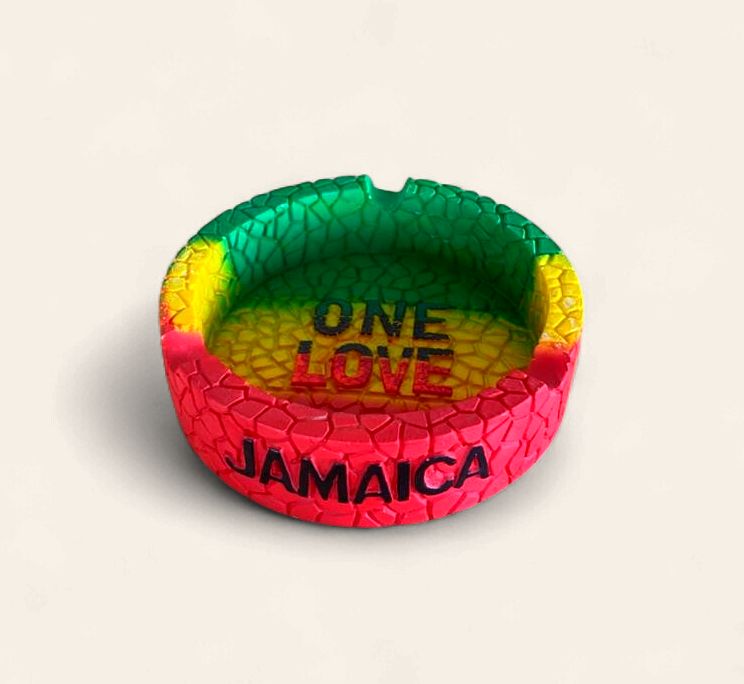 Jamaica Rasta Style Ashtray, Design: One Love