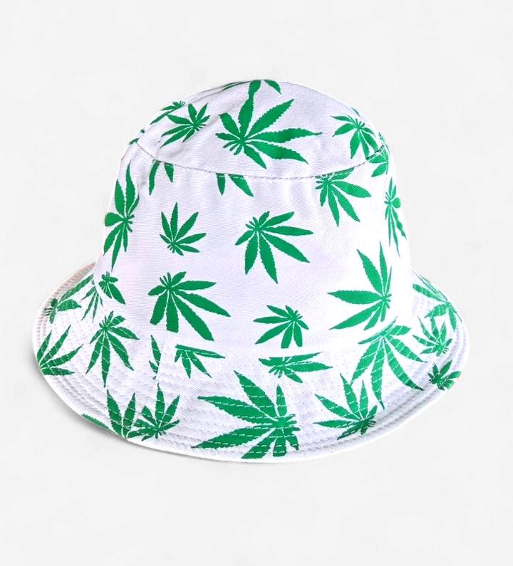 Rasta Leaf Print Bucket Hat