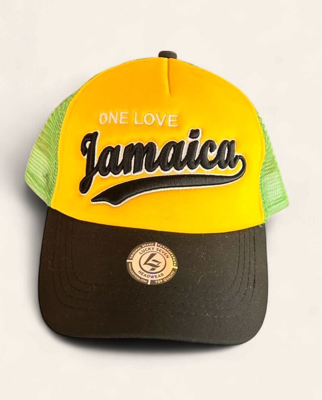 Jamaica &amp; Leaf Snapback Mesh Cap