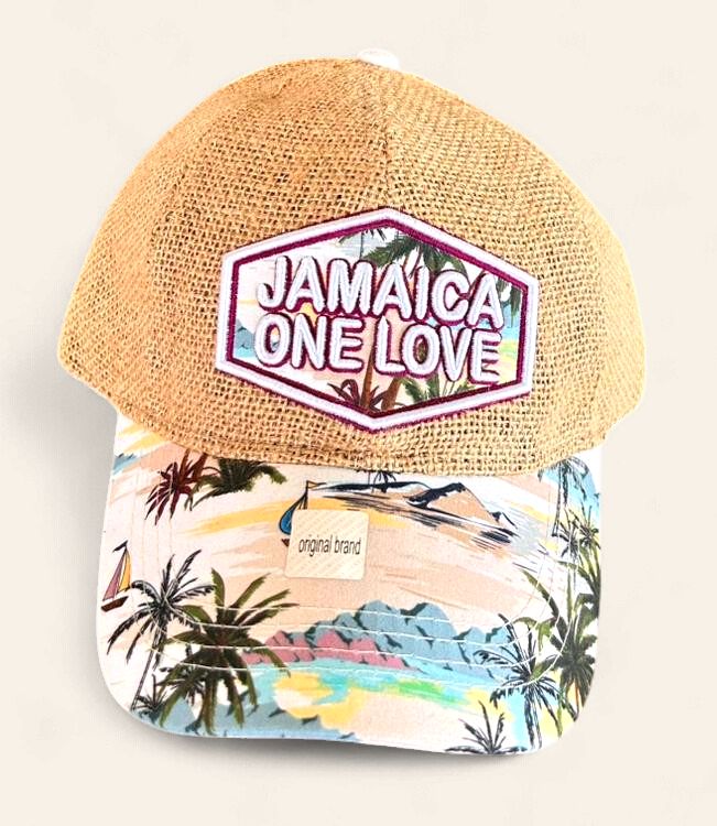 Jamaica &amp; Leaf Snapback Mesh Cap