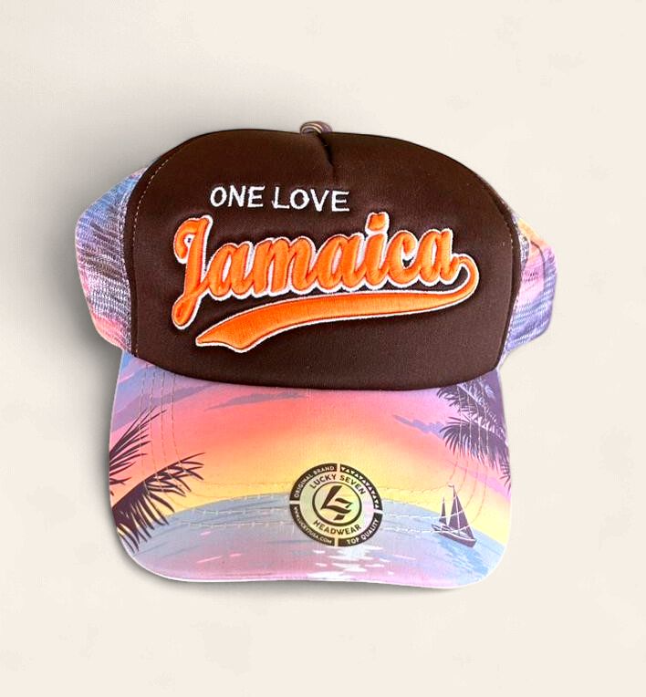 Jamaica &amp; Leaf Snapback Mesh Cap