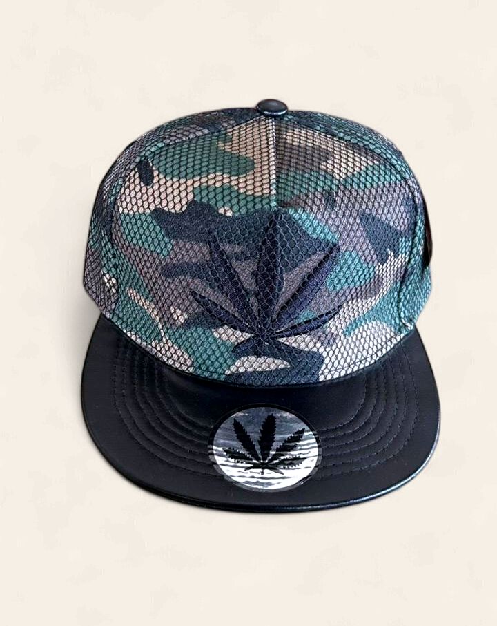 Jamaica &amp; Leaf Snapback Mesh Cap