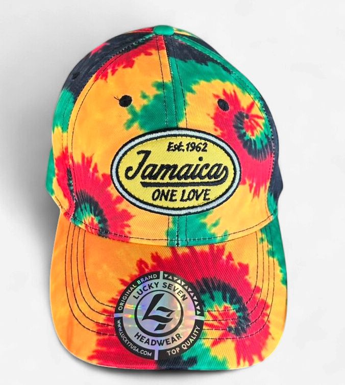 Jamaica Tie-Dye Snapback, Color: Red Yellow Tie-Dye Jamaica