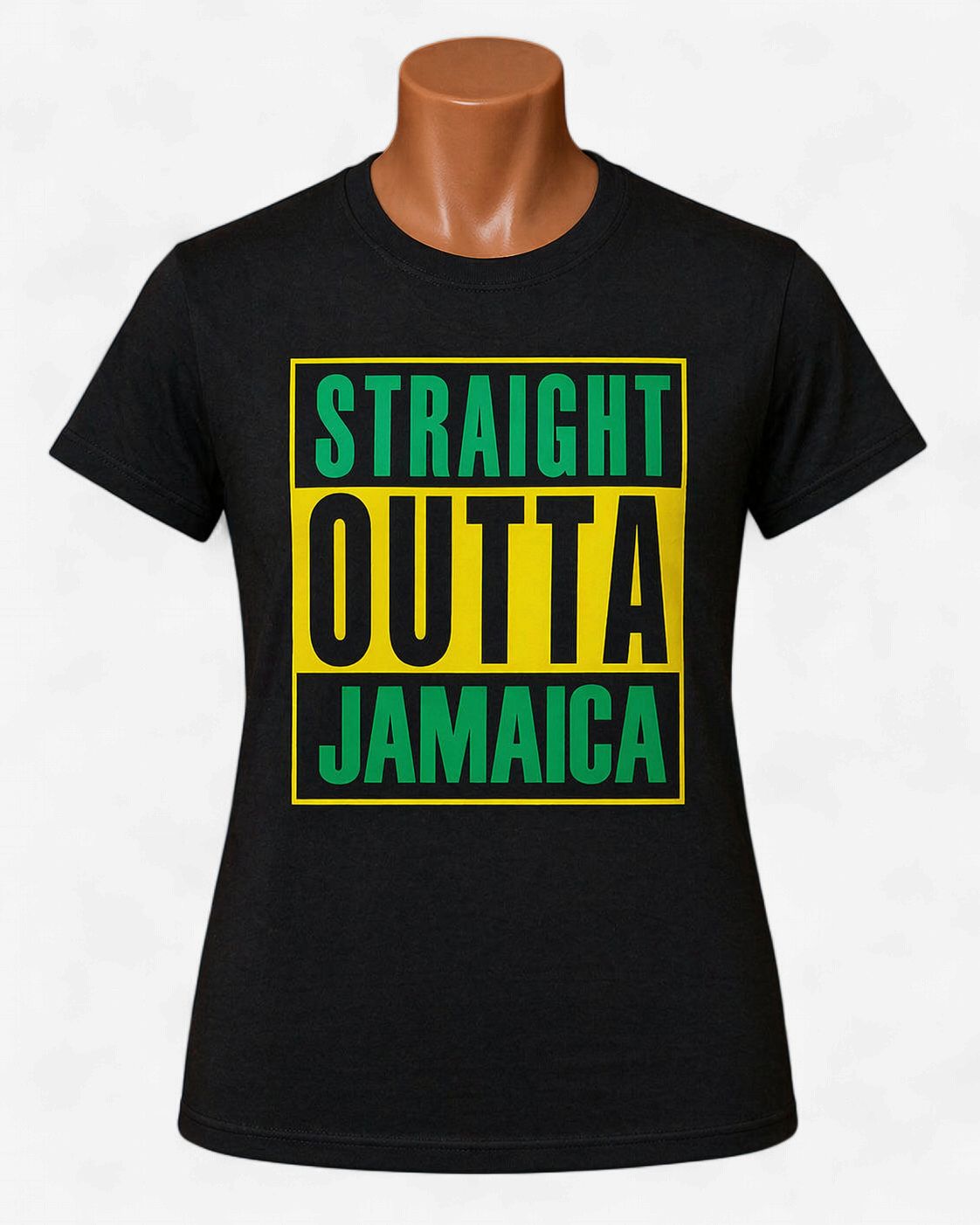 Straight Outta Jamaica Men’s Graphic T-Shirt – Black Edition