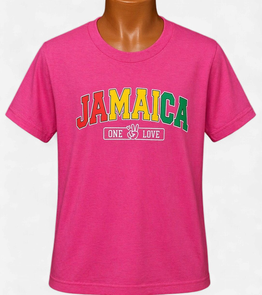 Kids Jamaica Vibes T-Shirt, Color: Pink Vibes