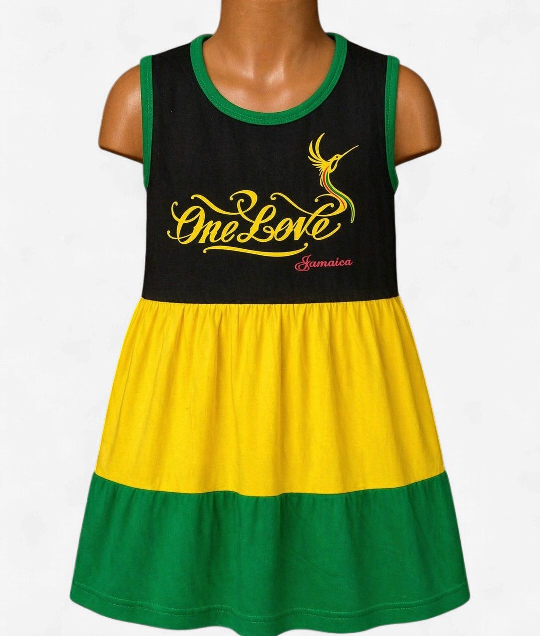 Kids One Love Flowy Dress, Color: Rasta Classic 3T