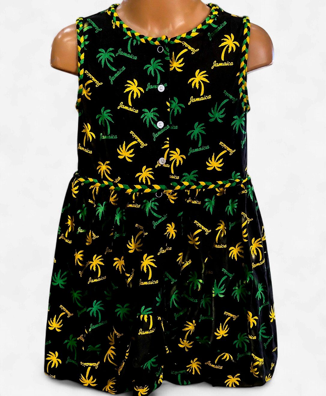 Girls Jamaica Tropical Print Dress