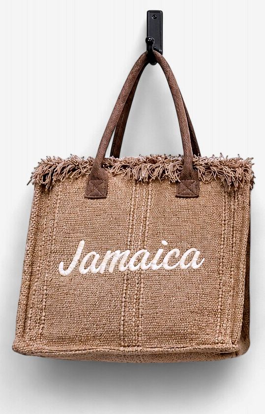 Jamaica Island Woven Tote Bag, Color: Brown