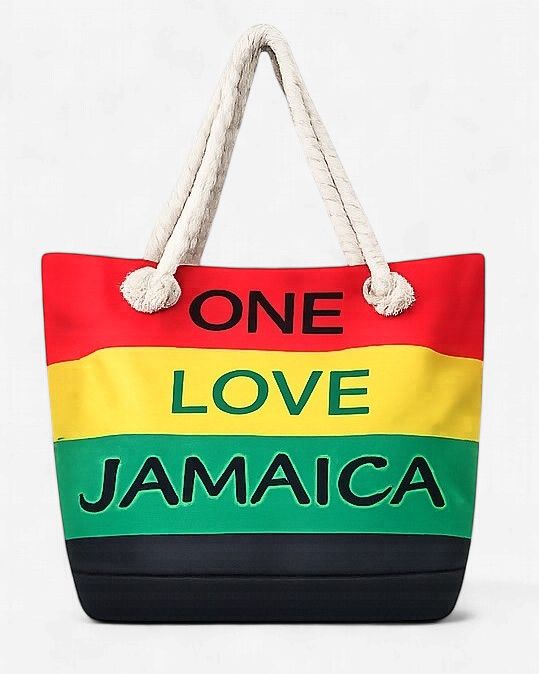 Island Vibes Beach Tote Bag, Design: One Love
