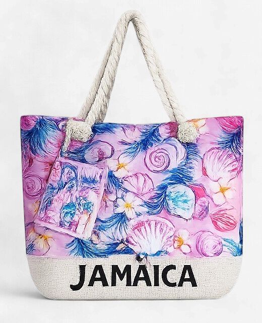 Tropical Island Beach Tote w/ pouch