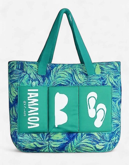 Tropical Island Beach Tote w/ pouch