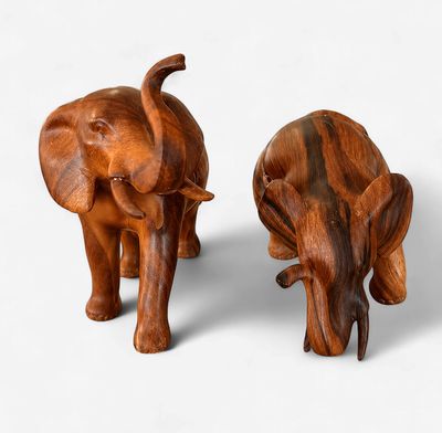 Hand-Carved Wooden  Elephant