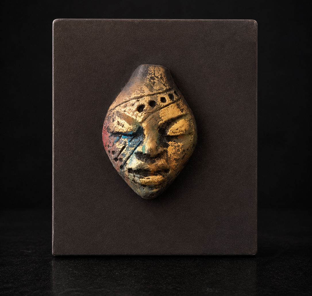 Handcrafted Face Portraits, Design: Black and Gold Artifact