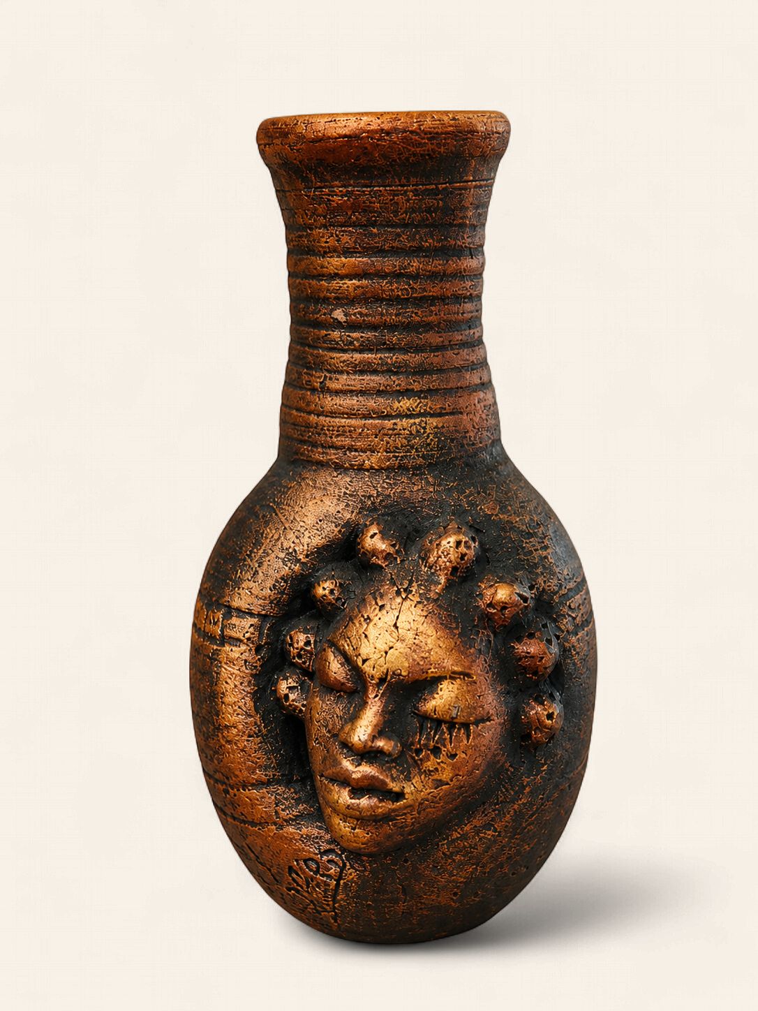 Handcrafted Sculptural Face Vase