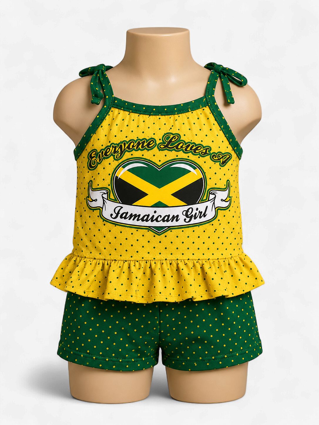 Toddler Girls Jamaica Heart Ruffle Shorts Set 14-18lbs