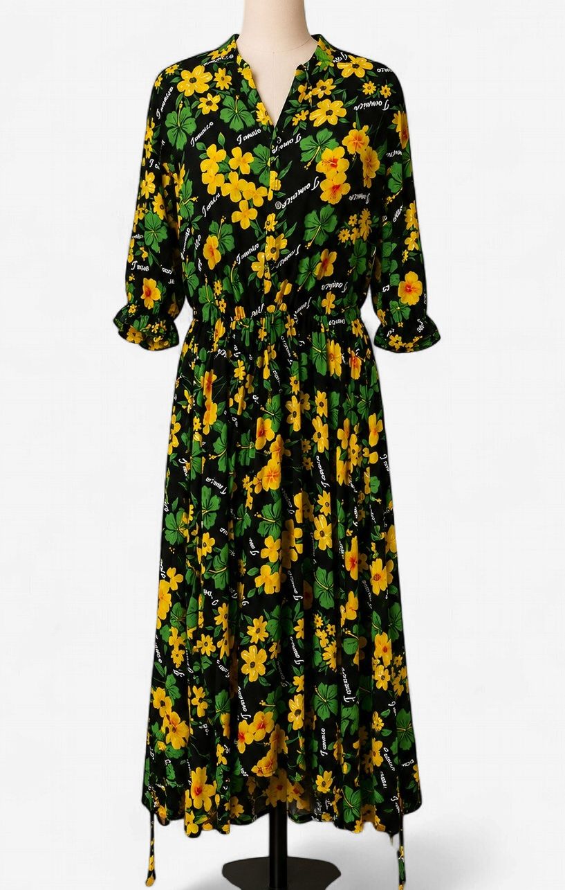 Golden Bloom Island Dress