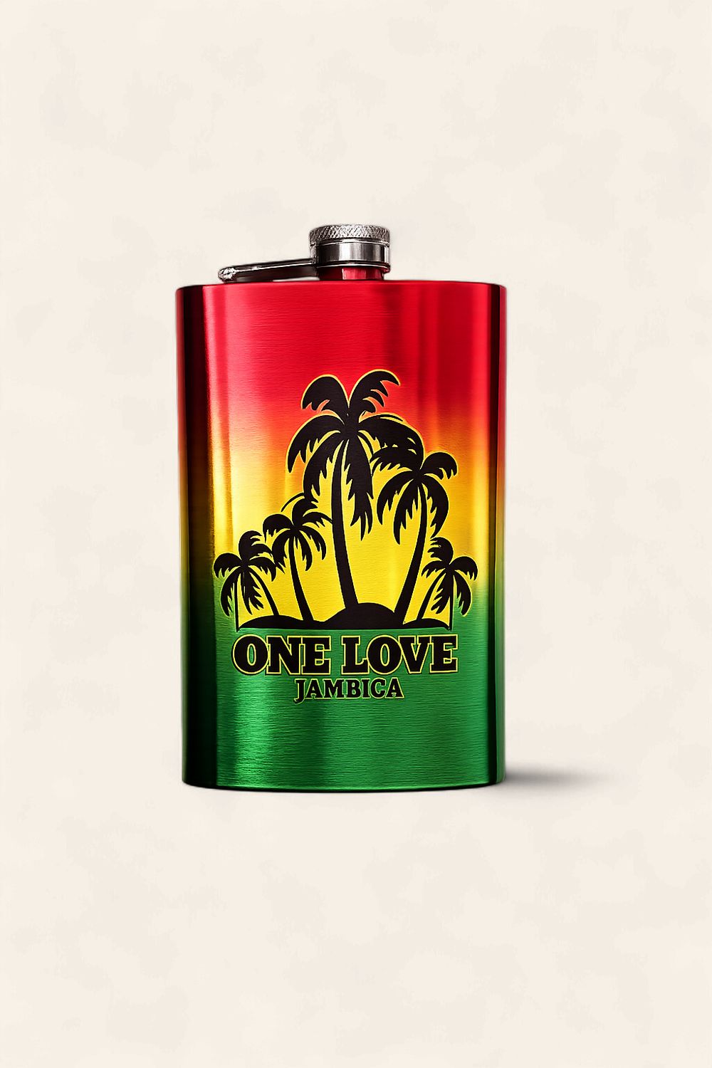 Jamaican Foil Flasks, Design: Rasta One Love
