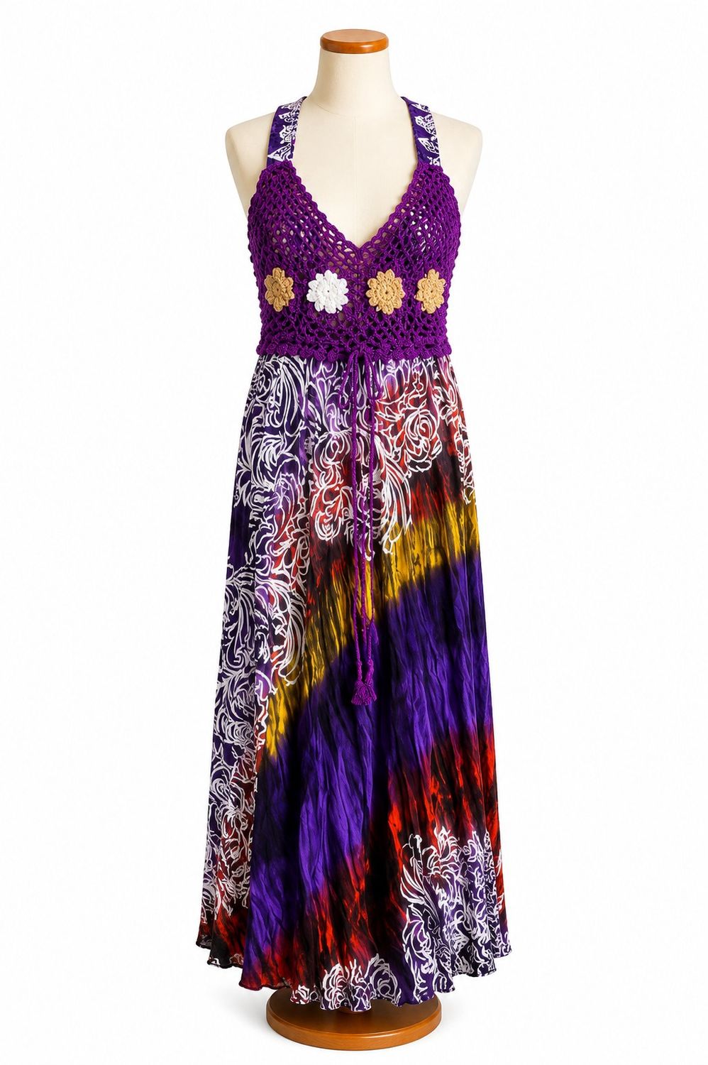 Island Bloom Crochet Maxi Dress
