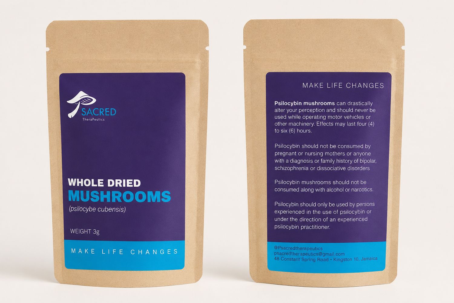 Sacred Whole Dried Mushrooms – Premium Psilocybe Cubensis (3g)