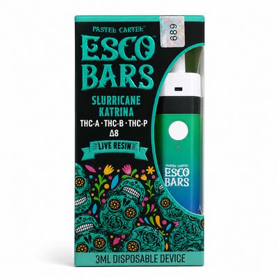 Pastel Cartel Esco Bars Slurricane Katrina 3ML (Indica Blend) Disposable – Live Resin