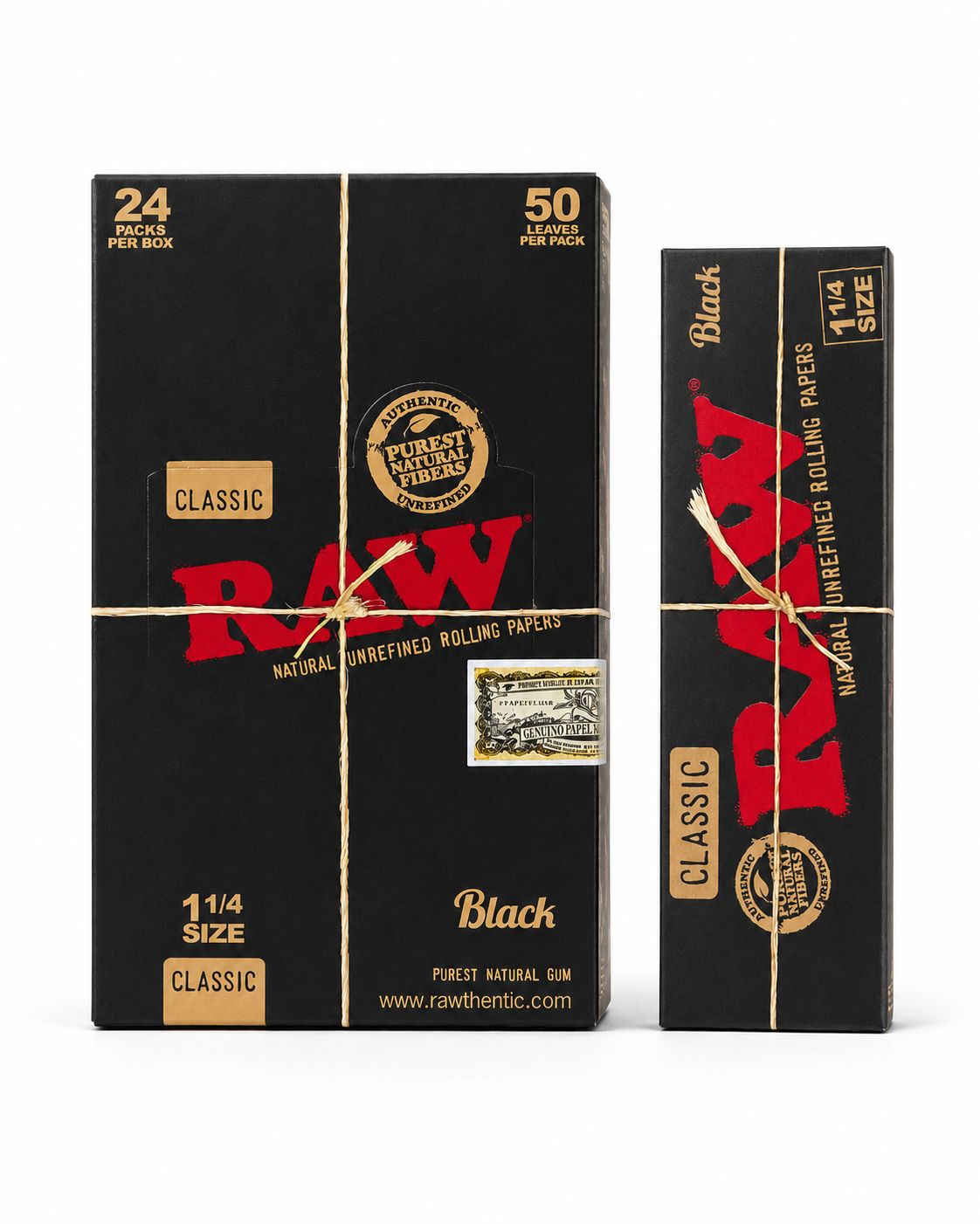 RAW Black Classic 1¼ Rolling Papers – 50 Leaves per Pack
