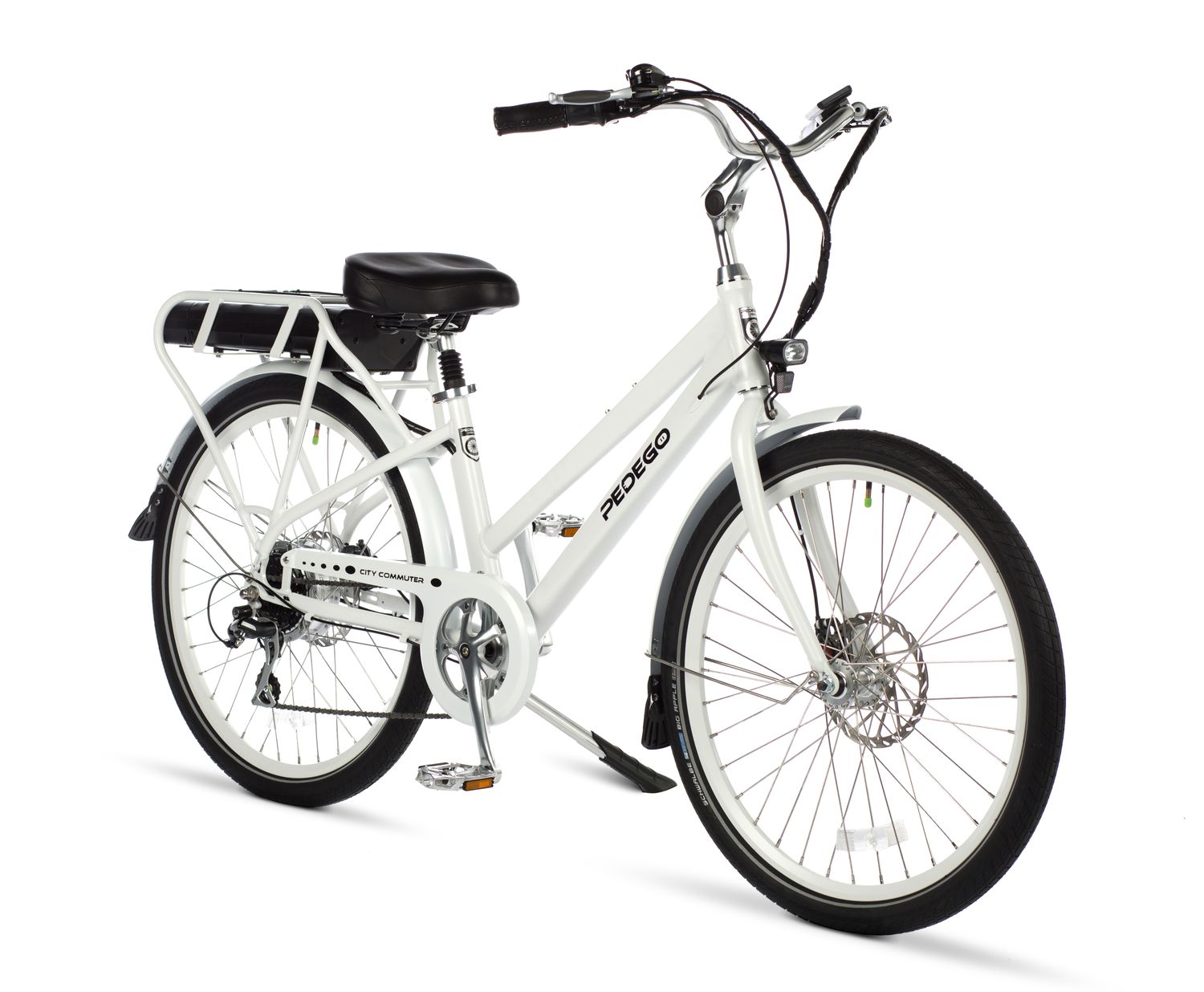 Pedego City Commuter Step Thru V4- White w/ White Rims (BIKE ONLY) 26"