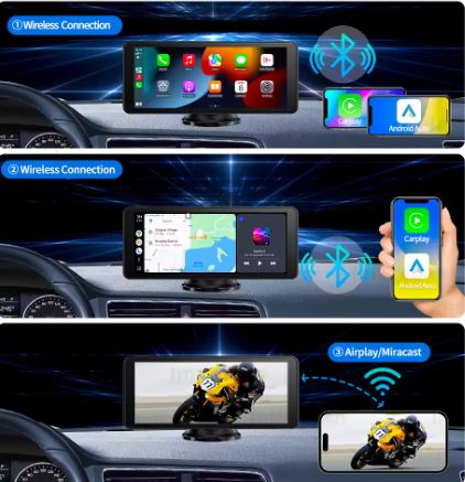 Imagebon 4K Wireless CarPlay &amp; Android Auto Dash Cam with ADAS, WiFi, GPS, FM &amp; Rearview DVR