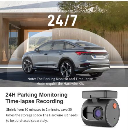 KAWA MINI 3 2K Car Dash Camera – WiFi APP, Night Vision, Voice Control, Emergency Recording