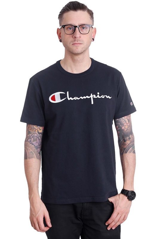 Champion logo patch Tshirt Black 