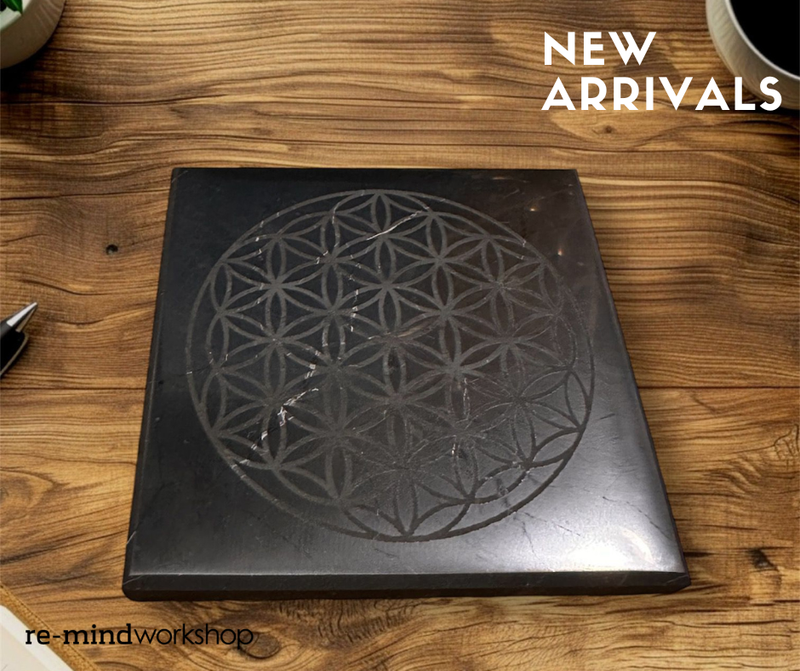 生命之花次石墨板/杯墊 (方形) Shungite Plate (Square with Flower of Life)