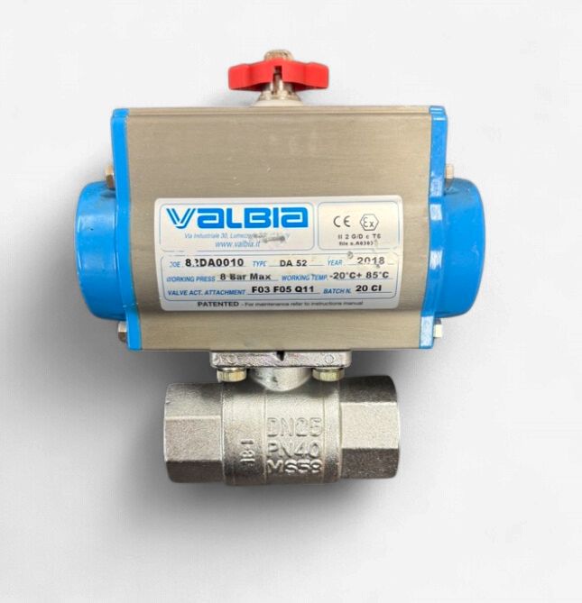 Valbia Pneumatic Actuator w/ Stainless Steel Ball Valve