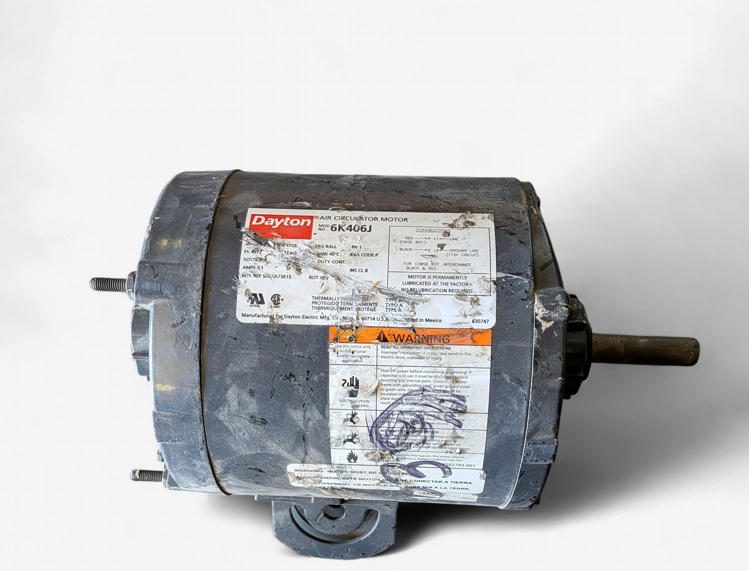 Dayton 1/4 HP motor model # 6K406J