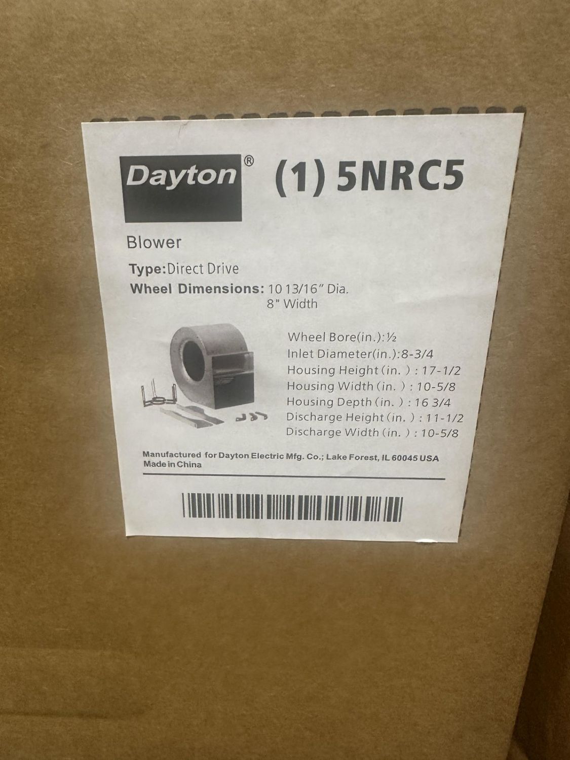 Dayton 5NRC5 Blower Motor