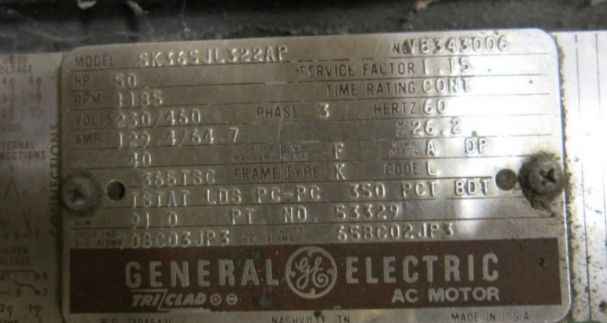 50 HP GE AC Electric Motor