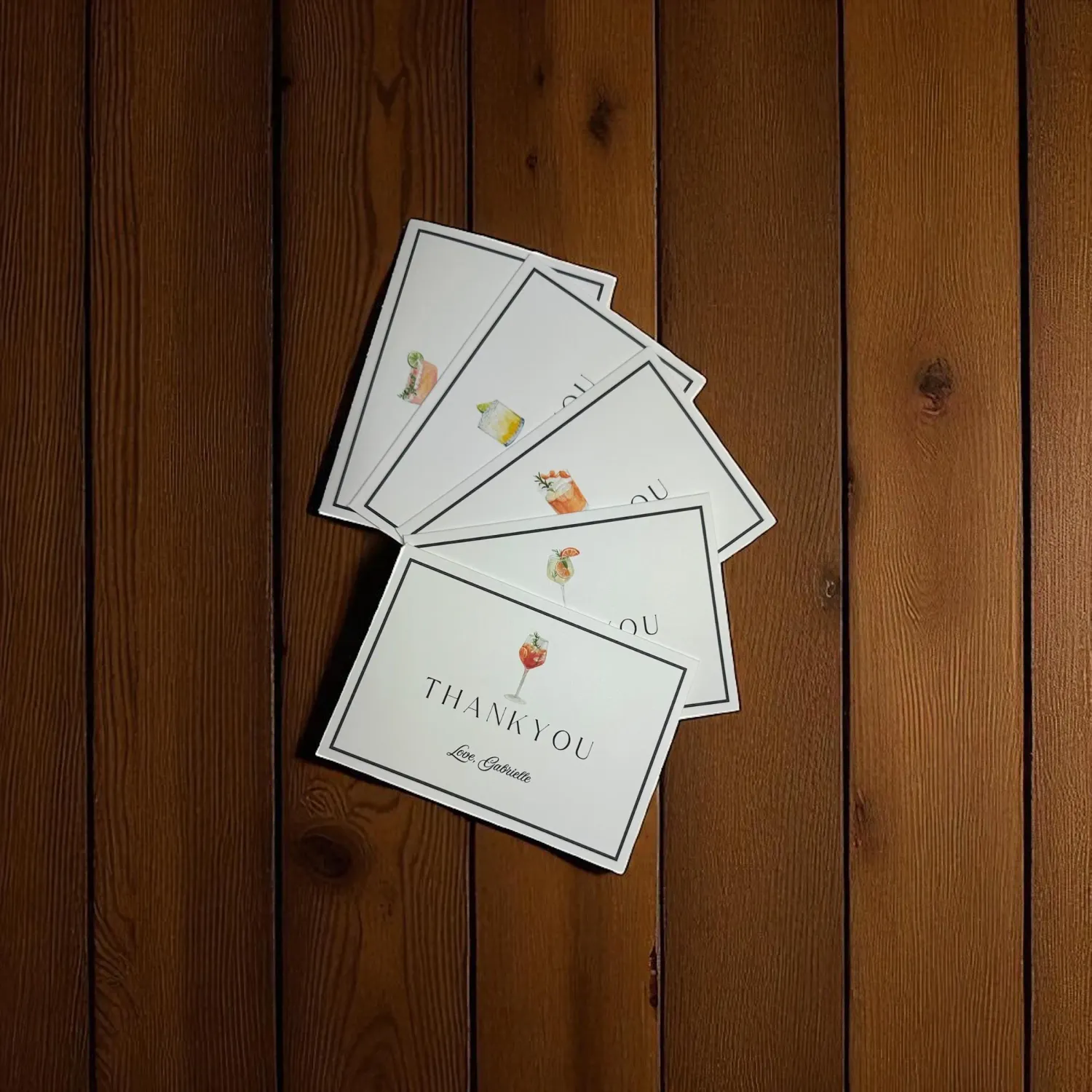Cocktail Thank You Card Set