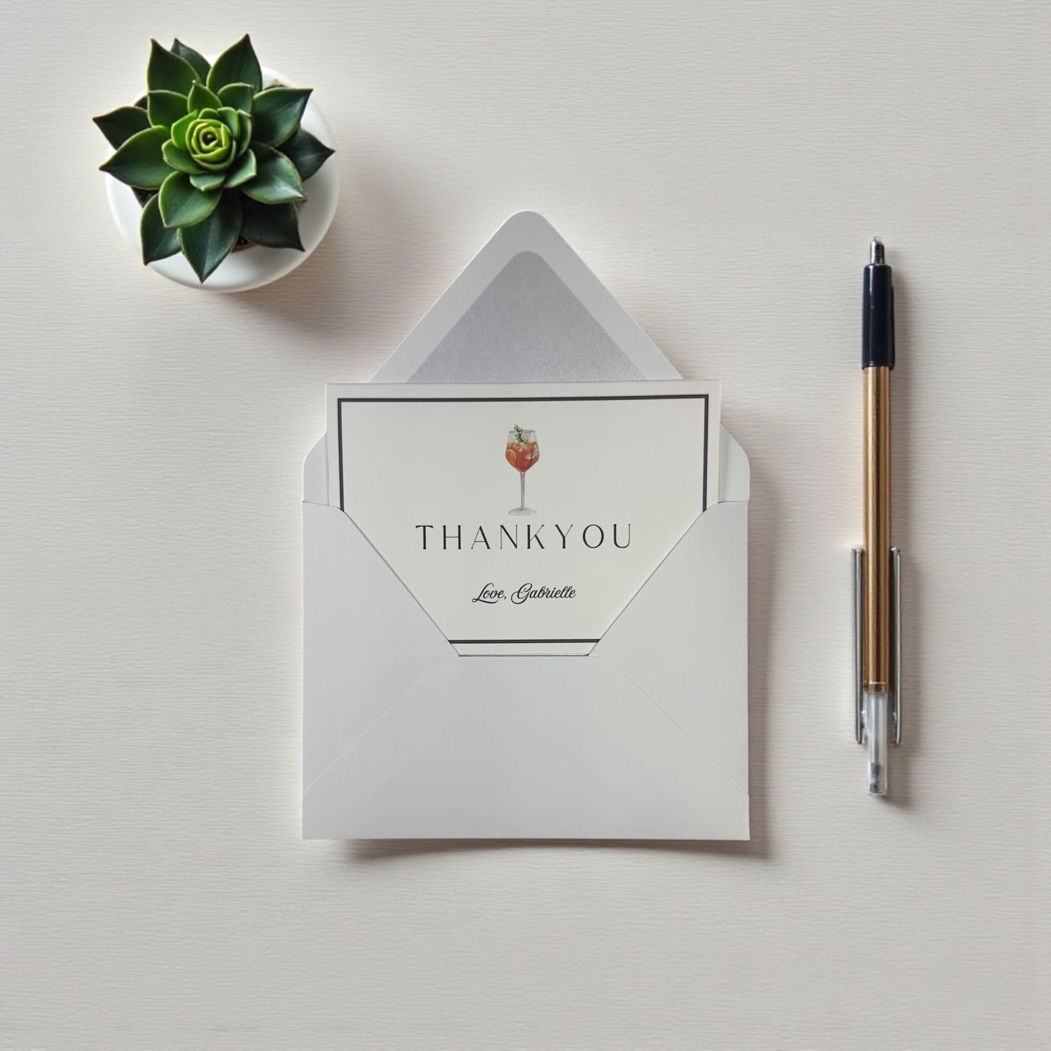 Cocktail Thank You Card Set