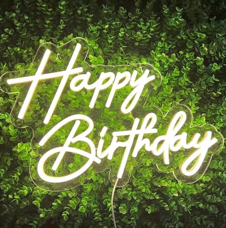 Światło neonowe napis LED HAPPY BIRTHDAY na ścianę USB 43x30cm DUŻY