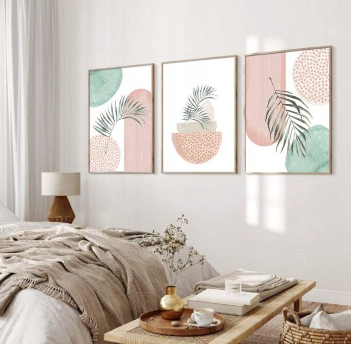 Zestaw plakatów 40x60cm, 3 sztuki, plakat boho minimalistyczny bez ramy