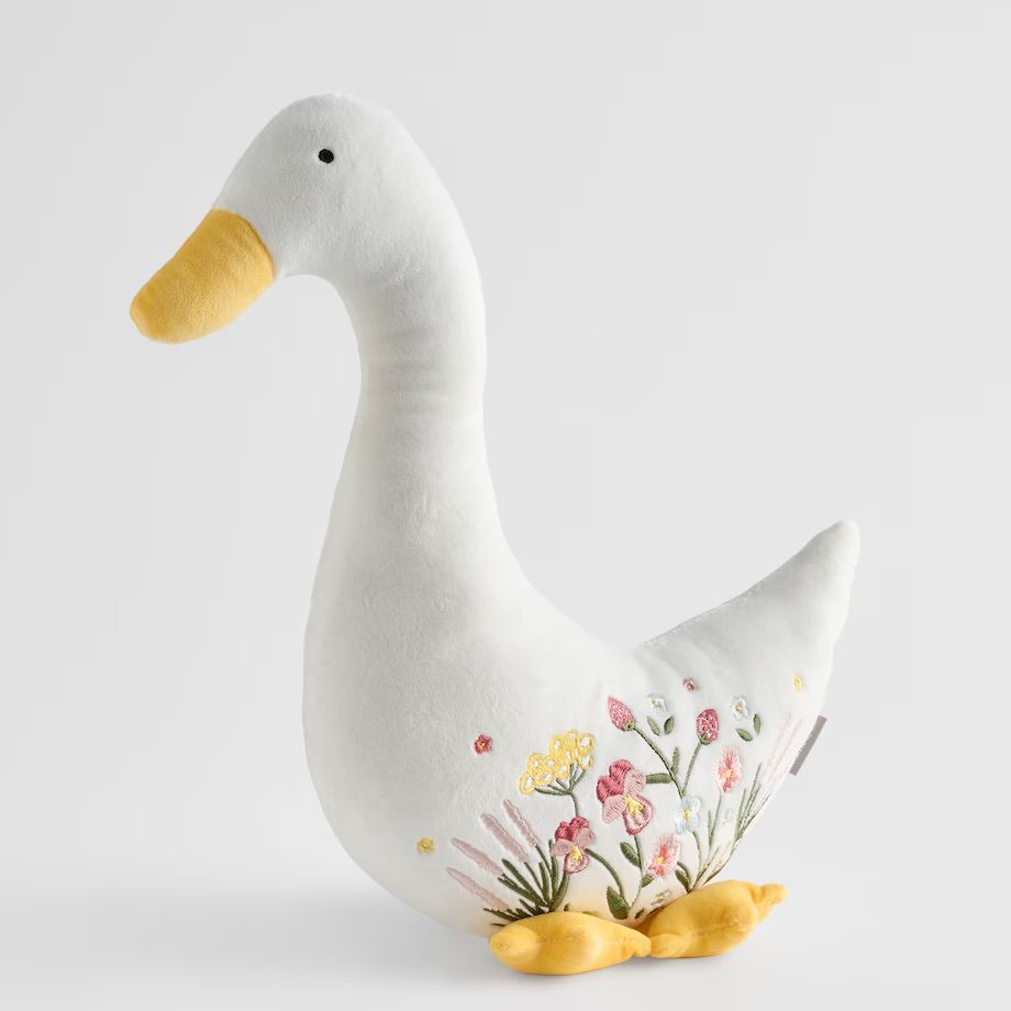 Poduszka Wiosenna Gąska Haftowana Kwiaty