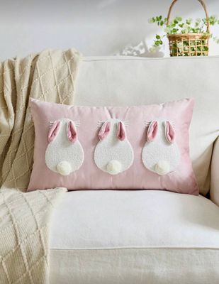 Haftowana poszewka dekoracyjna 30×50 cm – motyw króliczków